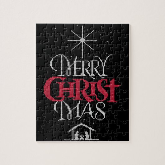 Puzzle Granny Knit Religieux Christian - Joyeux Noël (Vertical)