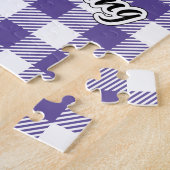 Puzzle Grape on Violet Plaid (Côté)