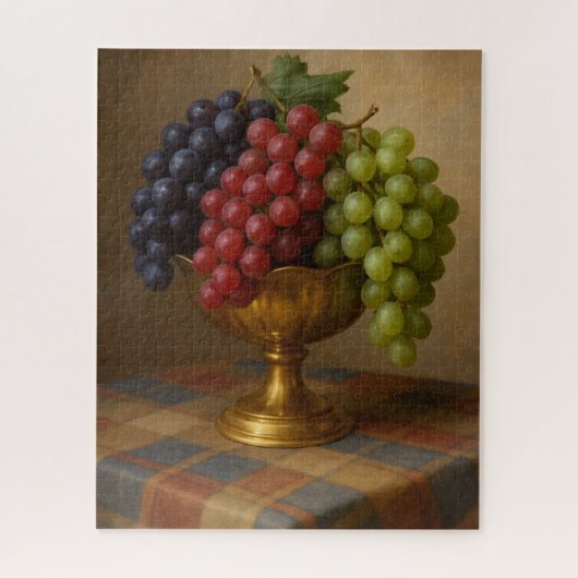 Puzzle Grape Painting ,Still life Art  (Vertical)