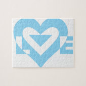 Puzzle Graphique d'amour cool, Bleu (Horizontal)