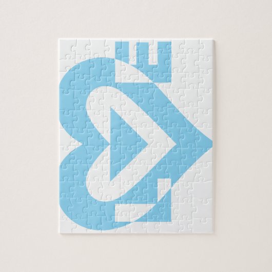 Puzzle Graphique d'amour cool, Bleu (Vertical)