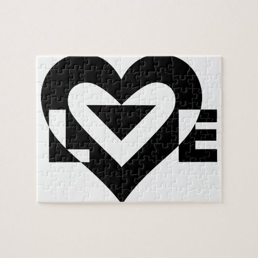 Puzzle Graphique d'amour cool, noir (Horizontal)