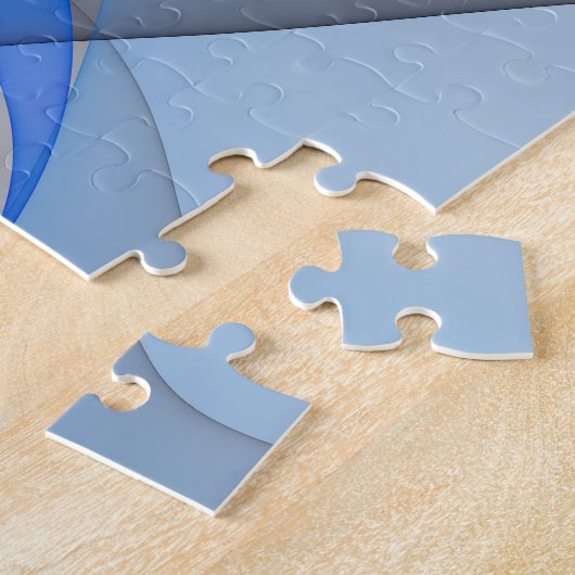 Puzzle Graphique d'art fractal gris bleu Abstrait moderne (Côté)