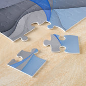 Puzzle Graphique d'art fractal gris bleu Abstrait moderne (Côté)