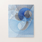 Puzzle Graphique d'art fractal gris bleu Abstrait moderne (Vertical)