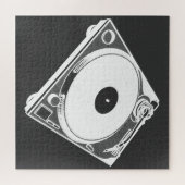 Puzzle Graphique de Tourne-disque rétro en blanc (Horizontal)