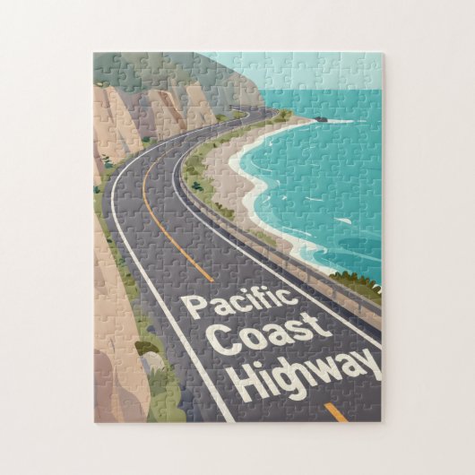 Puzzle Graphisme de la route côtière du Pacifique Art de (Vertical)