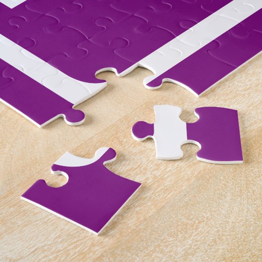 Puzzle Gras moderne 3 initiales Monogramme | Blanc et pou (Côté)