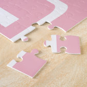 Puzzle Gras & Moderne votre nom ou mot | Blanc sur rose (Côté)