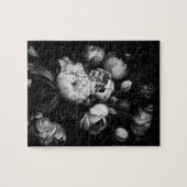 Puzzle Gras Moody Painterly Flowers Noir et Blanc (Horizontal)