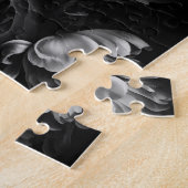 Puzzle Gras Moody Painterly Flowers Noir et Blanc (Côté)
