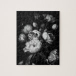 Puzzle Gras Moody Painterly Flowers Noir et Blanc<br><div class="desc">Gras moody fleurs peintes noir et blanc</div>