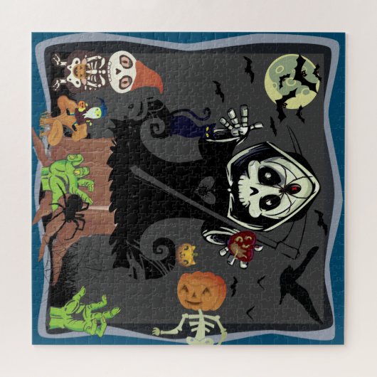 Puzzle Grave Faucheuse Zombie Skeleton Gnome Citrouille M (Horizontal)
