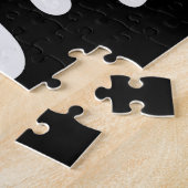 Puzzle Gravité de peinture blanche sur noir (Côté)