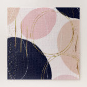 Puzzle Gravure et cercles d'or moderne Design rose minima (Horizontal)