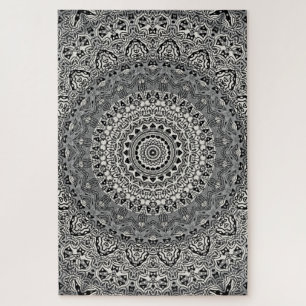 Puzzle Gray and Black Tribal Style Medallions