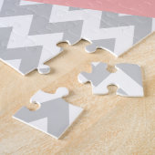 Puzzle Gray Chevron Mint et Coral (Côté)