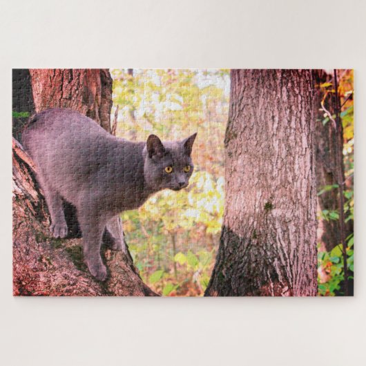 Puzzle Gray Kitty Chat Conçu (Horizontal)
