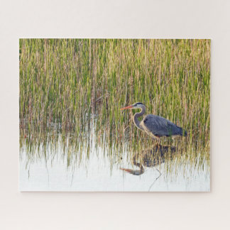 Puzzle - Great Blue Heron in een moeras Legpuzzel