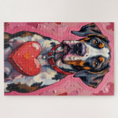 Puzzle Great Dane Hiding Behind Valentine Candy Box (Horizontal)