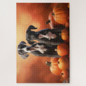 Puzzle Great Dane Puppy Autumn Delight Pumpkin (Vertical)