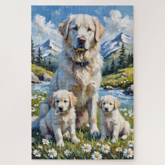 Puzzle Great Pyrenees Alpine Valley Art (Vertical)