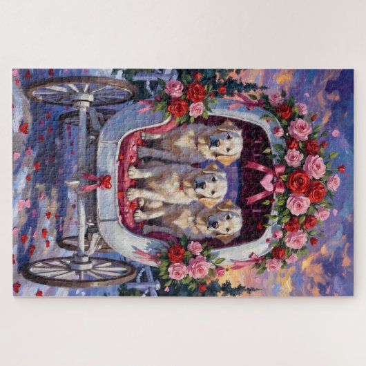 Puzzle Great Pyrenees Dog Valentine's Day (Horizontal)