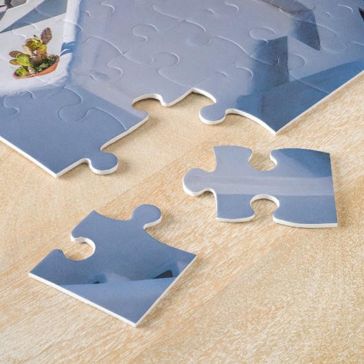 Puzzle Grèce Bâtiments White Hillside, Mer Méditerranée (Côté)