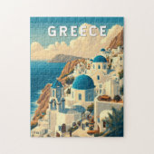 Puzzle Grèce Illustration Voyage Art Vintage (Vertical)