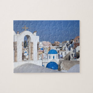 Puzzle Grèce, Santorin. Clocher et dômes bleus de 2