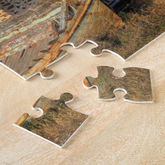 Puzzle Grèce, Santorin, Oia. Vieux bateau de pêche à sec (Côté)