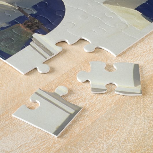 Puzzle Grèce, Santorin. Vue sur une église grecque et (Côté)