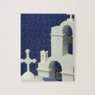 Puzzle Grèce, Santorin. Vue sur une église grecque et