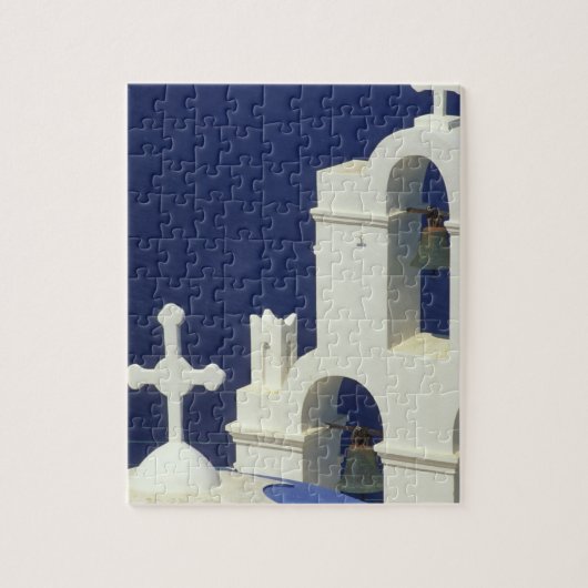 Puzzle Grèce, Santorin. Vue sur une église grecque et (Vertical)