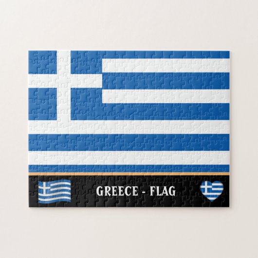 Puzzle Greek Flag & Greek country / Greece (Horizontal)