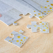 Puzzle Green Gold Photo Days Joyeux Joyeux Script brillan (Côté)
