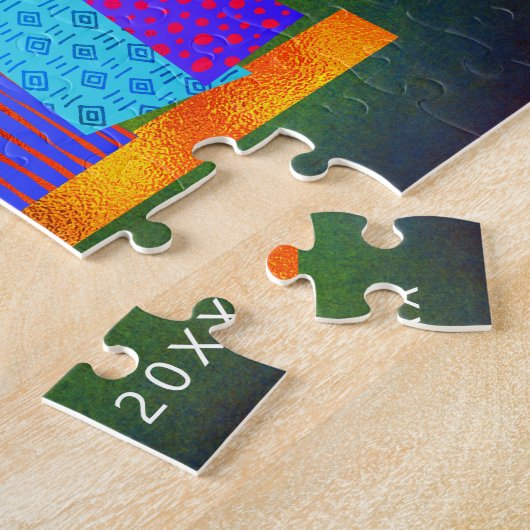 Puzzle Green Hanoukka Peace Love Light Bold Boho Candles (Côté)