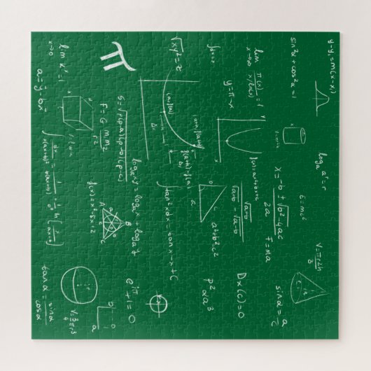 Puzzle Green Mathematic Formulas and Equations (Horizontal)
