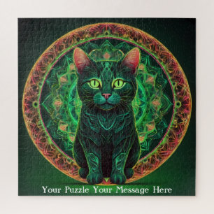 Puzzle Green Neon Mandala Majesty