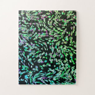 Puzzle Green Pink Black Abstract Fractal Modern Art Gift