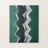 Puzzle - Green Ripple Afghan (Vertical)