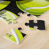 Puzzle Green Tennis Balls & Players Motif Ajouter Nom des (Côté)