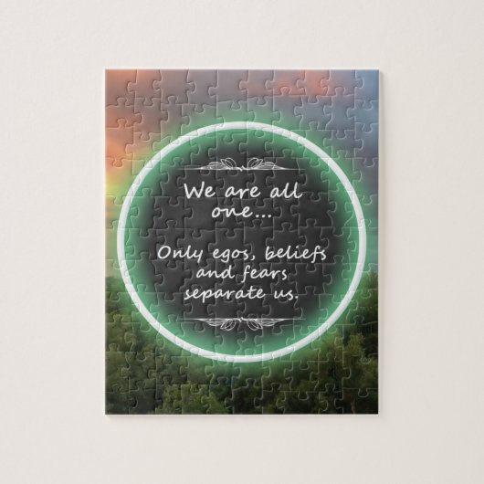 Puzzle Green Trees with Quote (Vertical)