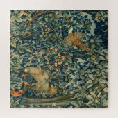 Puzzle GREENERY, FOREST ANIMALS Pheasant, Fox, Green Flor (Horizontal)