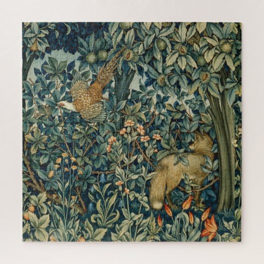 Puzzle GREENERY, FOREST ANIMALS Pheasant, Fox, Green Flor (Vertical)