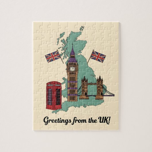 Puzzle Greetings from the UK British Landmarks Travel (Vertical)