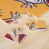 Puzzle Grenade dessinée : Motif Vintage fait main (Côté)