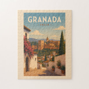 Puzzle Grenade Espagne Alhambra Illustration Art de voyag