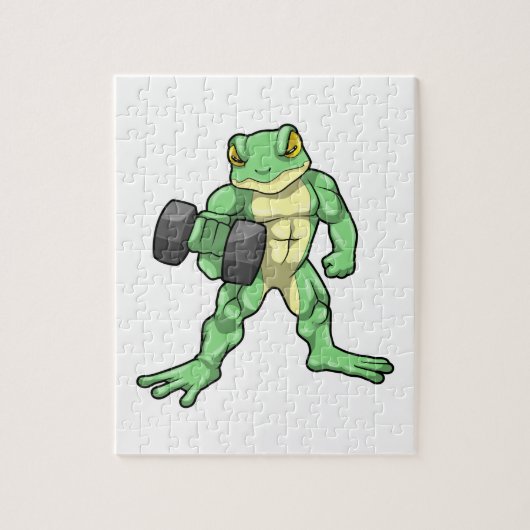 Puzzle Grenouille à Bodybuilding avec Dumbbell (Vertical)
