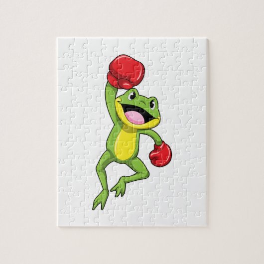 Puzzle Grenouille à la boîte avec gants de boxe (Vertical)